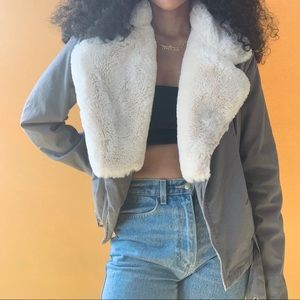 Odyn motorcycle jacket with fur collar